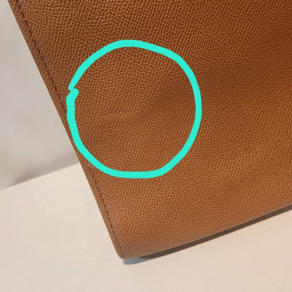 Authentic Dooney & Bourke Janine Satchel Tan Leather FLAWED see description - Picture 11 of 16
